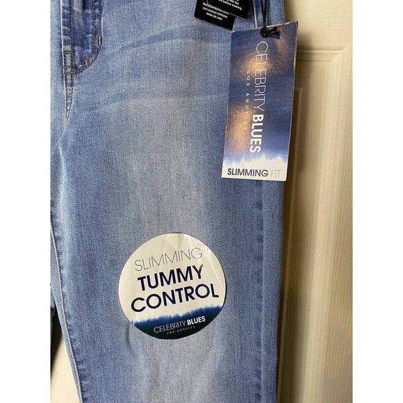 Celebrity Blues Womens Jeans Slimming Tummy Control High Rise Straight Sz‎ 2 - Picture 4 of 8